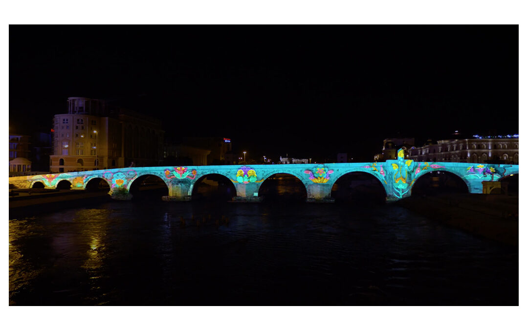 Skopje Light Art District 2020 – Stone Bridge