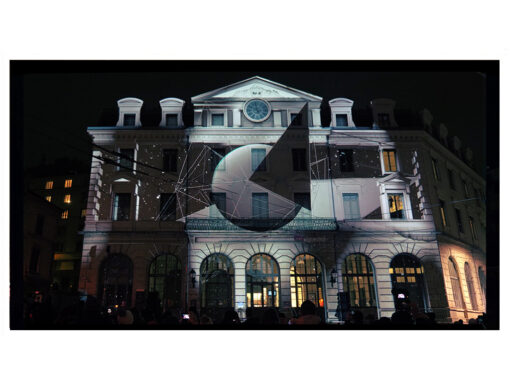 Fêtes des Lumières : Nouvelle vague : Black sun, gare Saint Paul, Lyon, France , décembre 2022