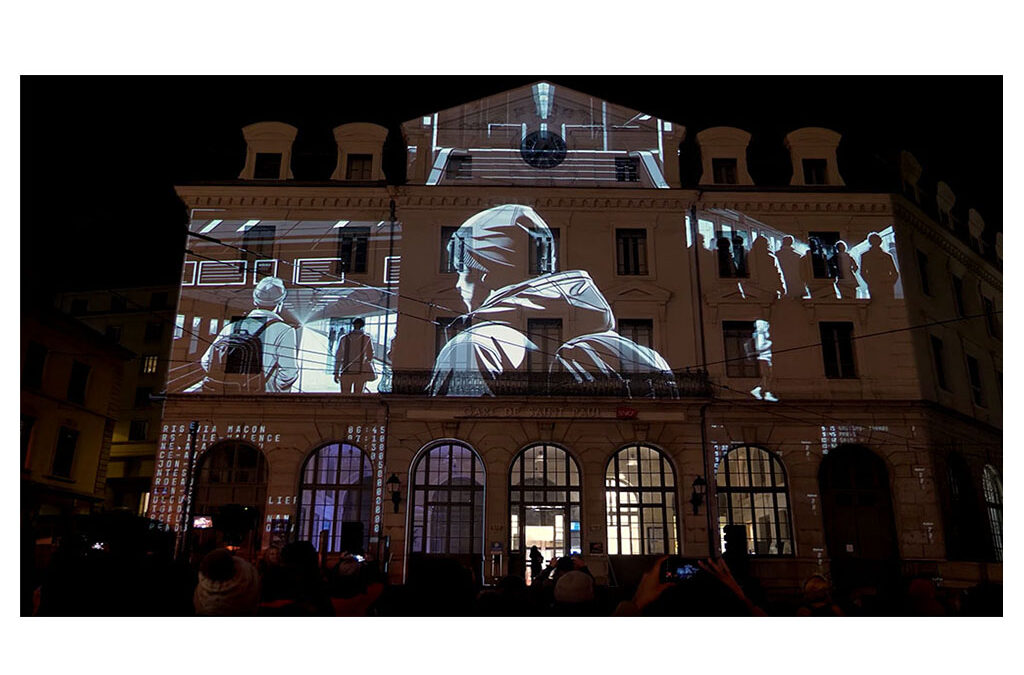 Fête des Lumières, Nouvelle Vague, La seconde fragile, Gare Saint Paul, Lyon, France, décembre 2024