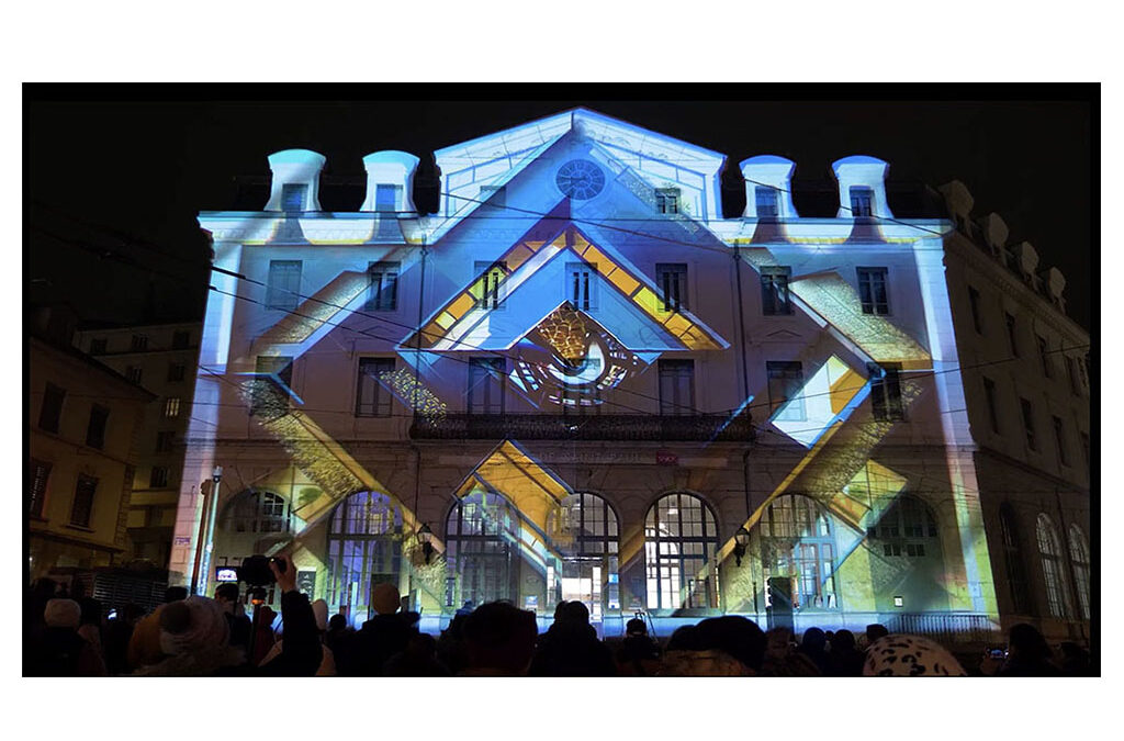 Fête des Lumières, Nouvelle Vague, Sur’impressions, gare Saint Paul, Lyon, France, décembre 2024